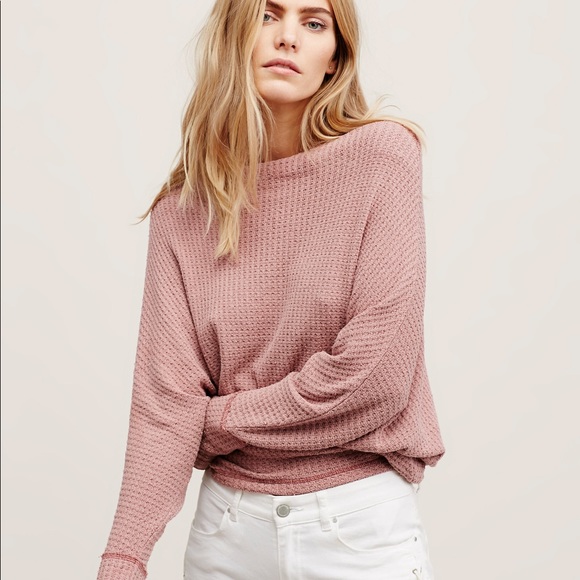 Free People Tops - Free People Pink Mercury Waffle Top M